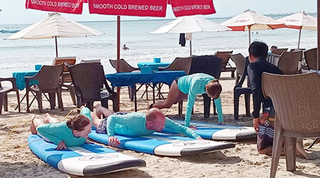 Surfing in Bali